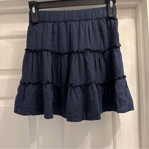 Abercrombie Kids Navy Tiered Ruffled Mini Skort Girls Size 11-12 NWT School